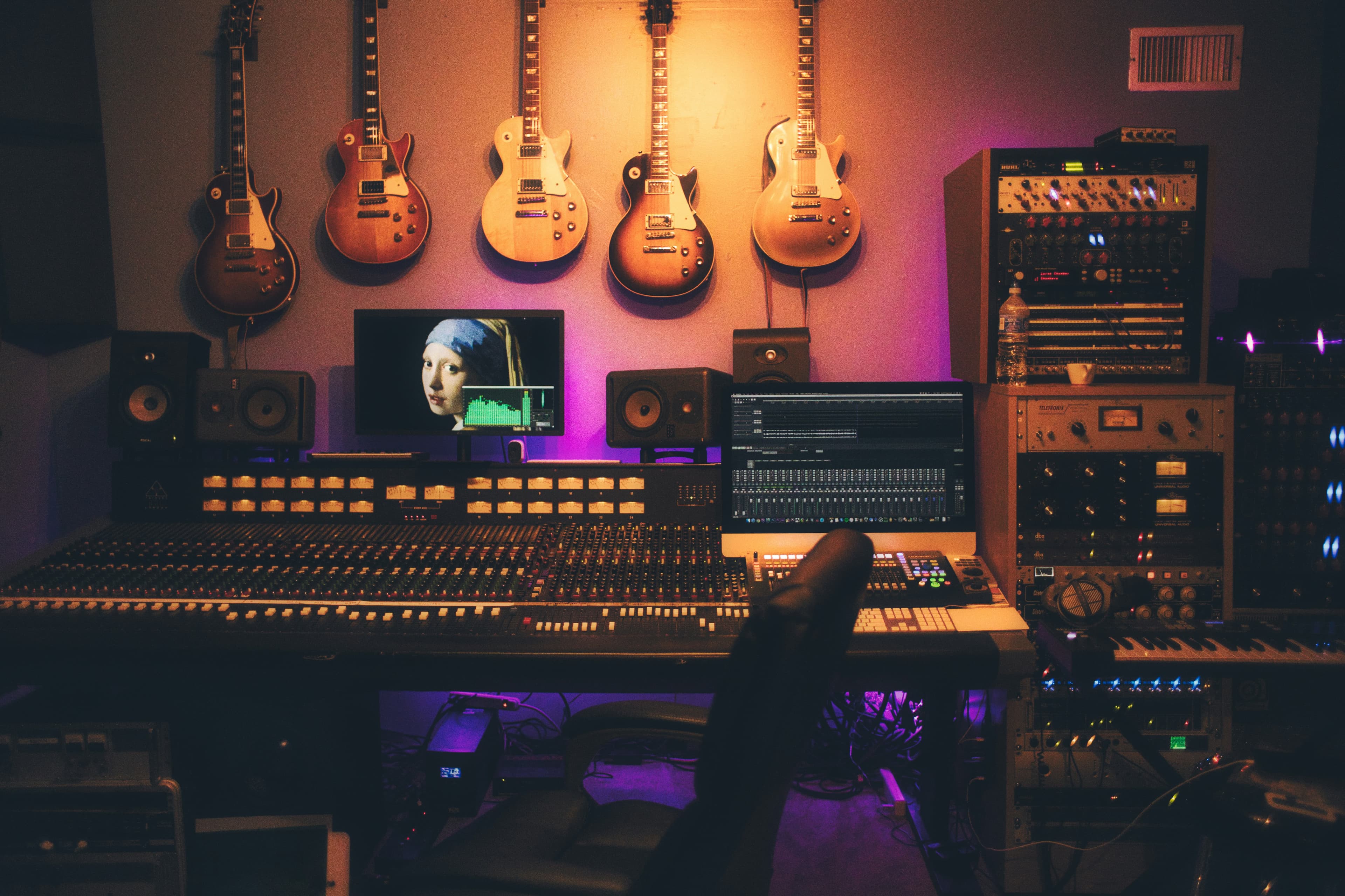 Professional music studio setup